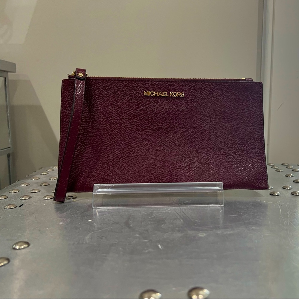 Michael Kors Burgandy Wristlet Clutch